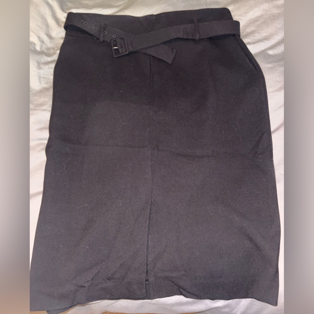 Ann Taylor Factory Black Belted Pencil Skirt